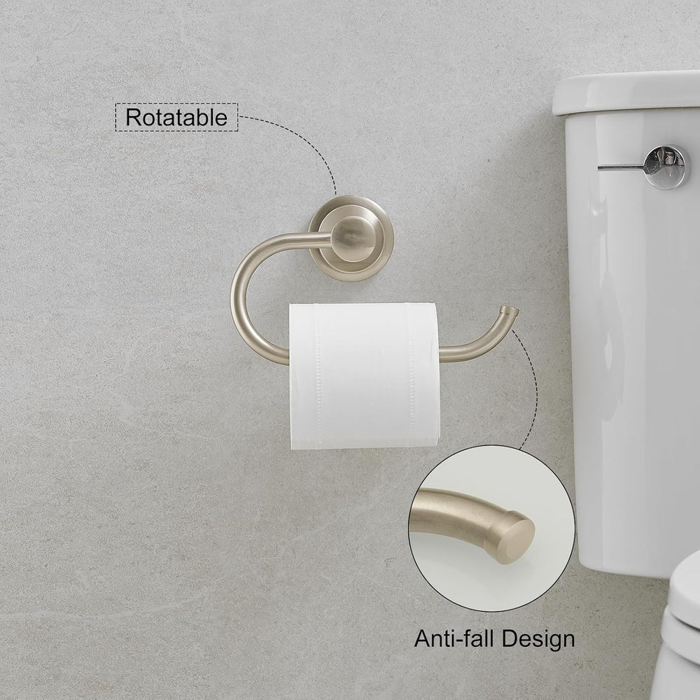 Hoimpro Toilet Paper Holder Towel Ring Set, Wall Mount Brushed Nickel
