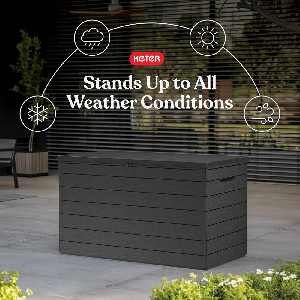 Keter Astoria 150 Gal Outdoor Storage Box for Patio and Pool Accessories