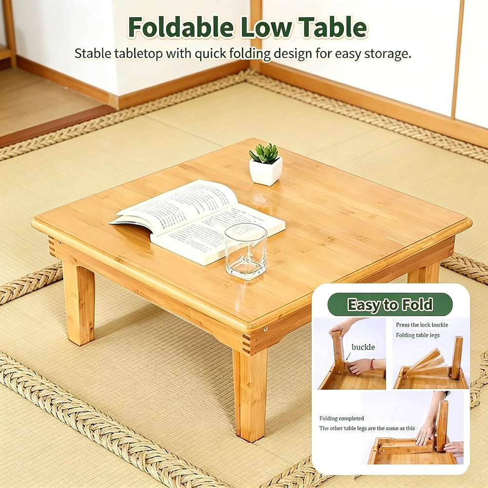 Folding Coffee Table, Japanese Floor Low Bamboo Dining Table