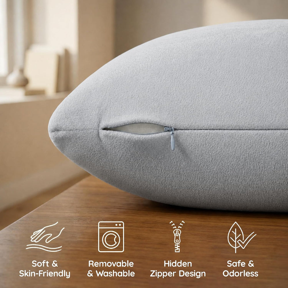 AM AEROMAX 18x18 Memory Foam Throw Pillow Inserts, 2 Pack, Square, Gray