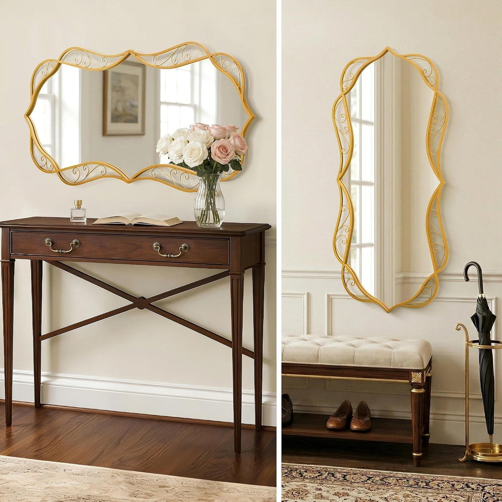 Besdomus Large Gold Wall Mirror: 24"x48" Bathroom Mirrors for Over ...