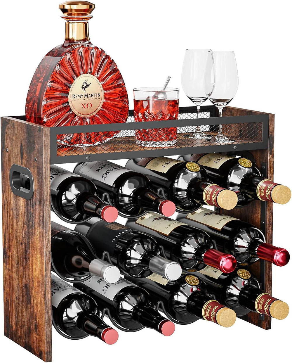 KLM 3-Tier Wine Bottle Display Rack, Holds 12 Bottles.