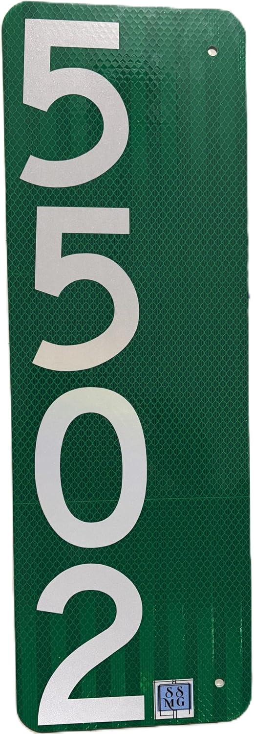 SSMG Reflective VERTICAL Address Sign, Double-Sided House Number Plaque, Blue...
