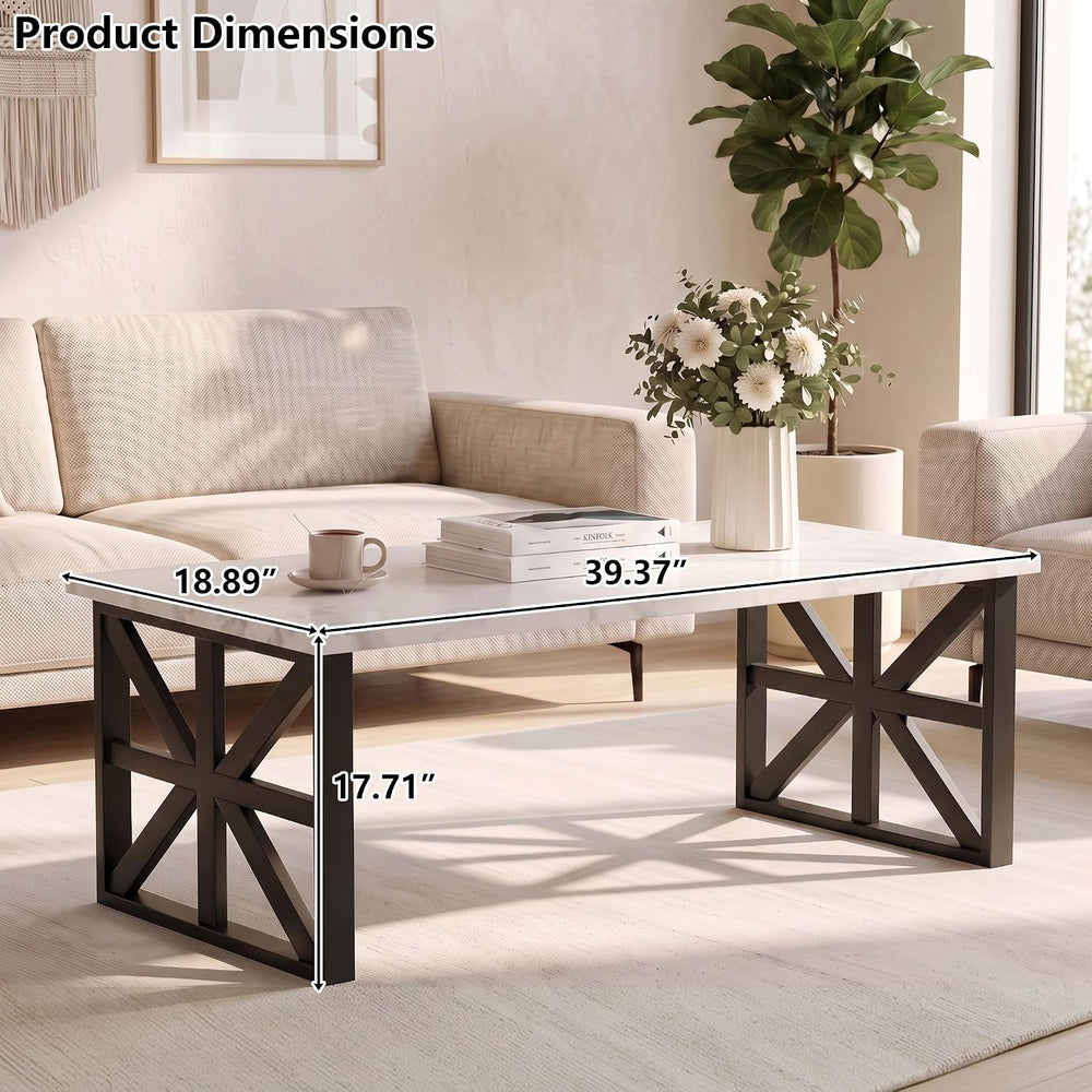 Coffee Tables for Living Room, Marble Coffee Table Modern White