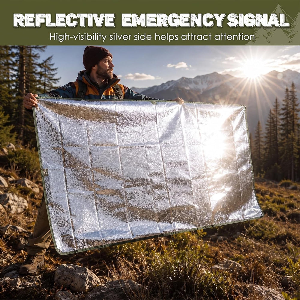 Kingdder 2 Pcs 60 x 82 Inch Heavy Duty Emergency Tarps for Survival