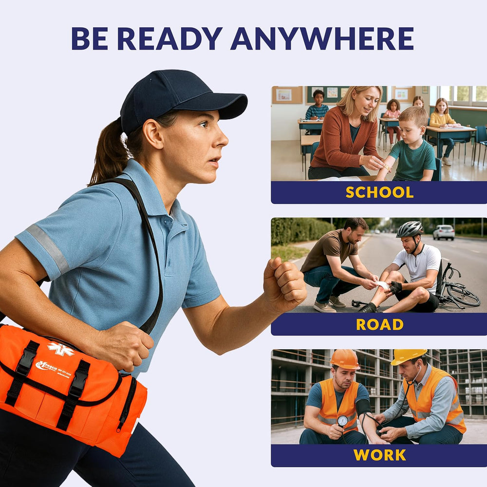 MFASCO Complete Emergency Response First Aid Kit Trauma Bag, Orange