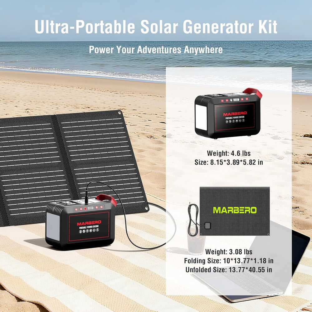 MARBERO 237Wh Solar Generator with Solar Panel Included Portable Power Statio...