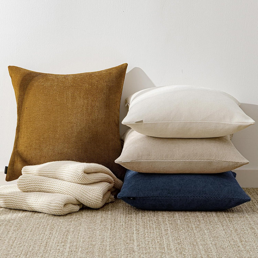 Fall Decorative Throw Pillow Covers Pack of 2,26x26 Inch Warm Brown