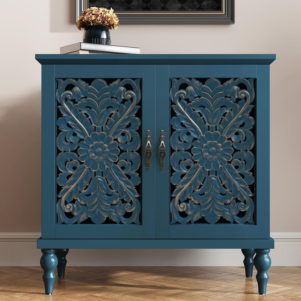 ARTPOWER Vintage Accent Cabinet with 2 Doors, Credenza for Living Room