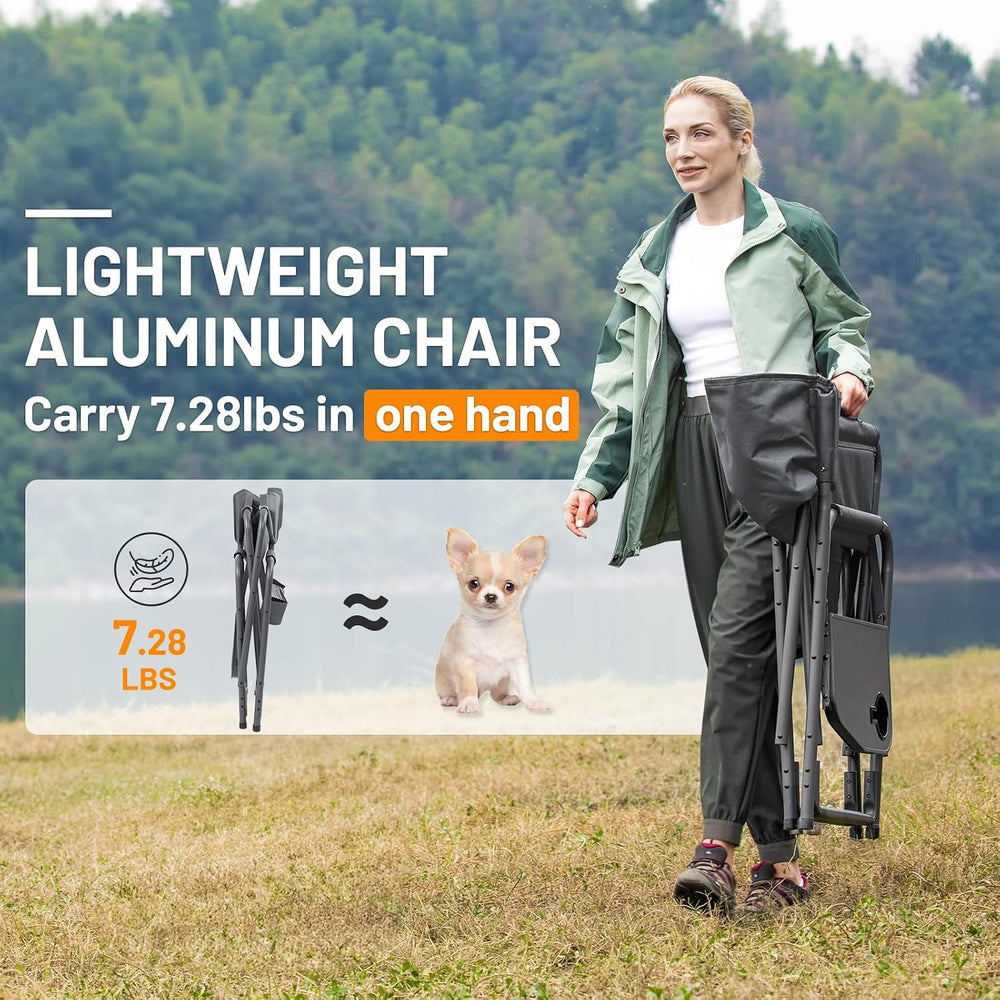 TIMBER RIDGE Aluminum Oversized Camping Chair, Support 400lbs