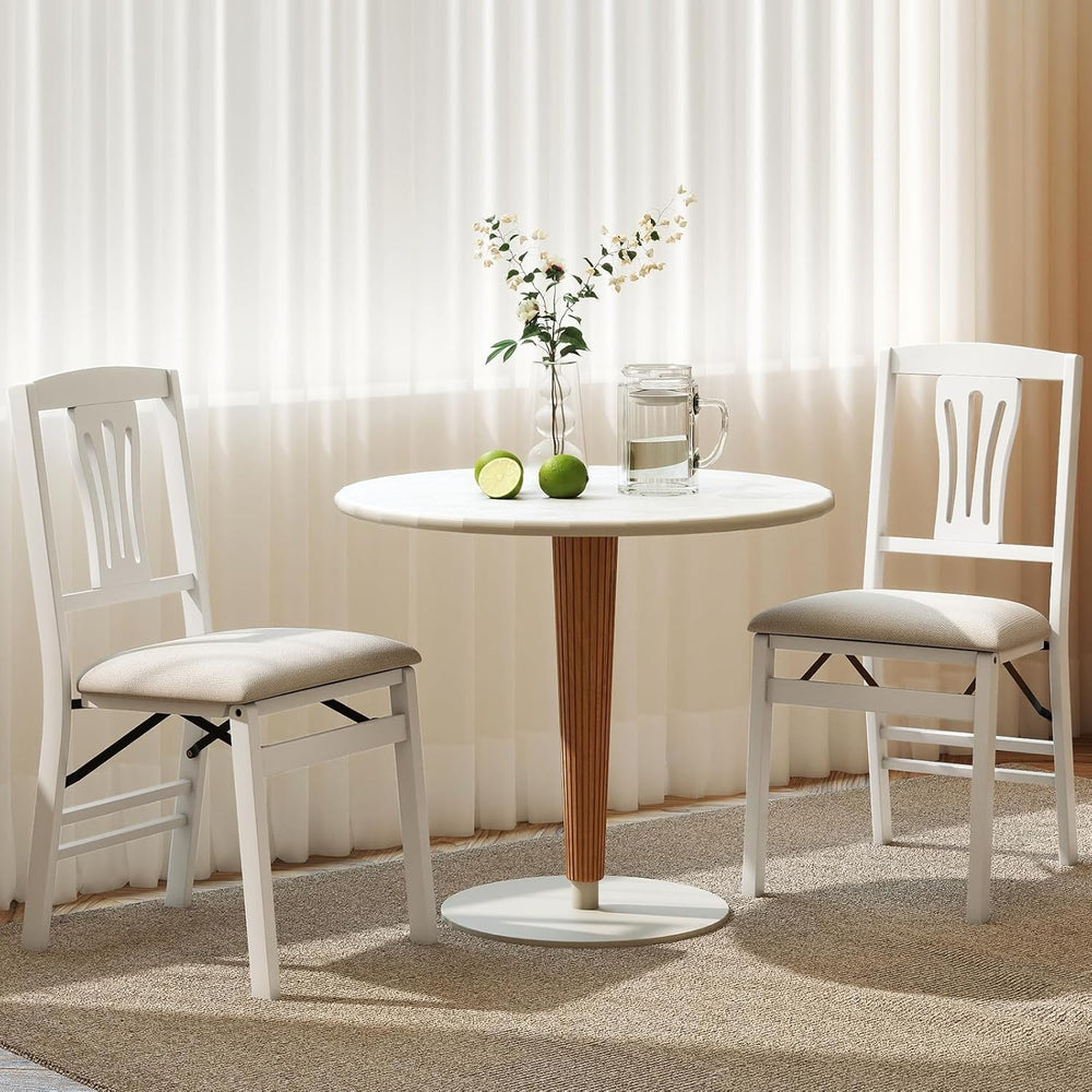 GIANTEX Folding Dining Chairs Set of 4, Space-Saving Upholstered Kitchen Chai...