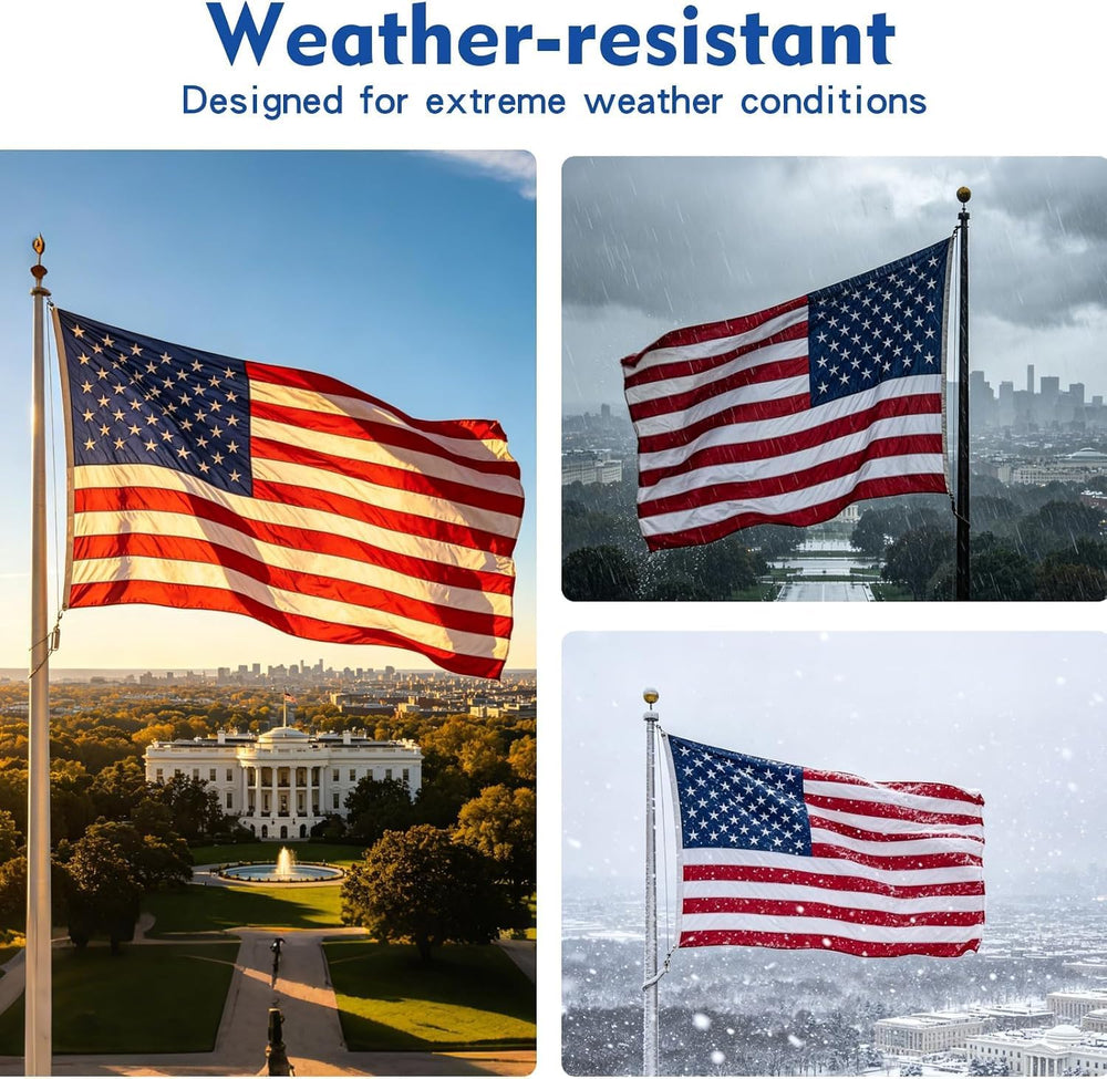 American Flags for Outside 5x8, HeavyDuty Spun Polyester American Flag for Hi...
