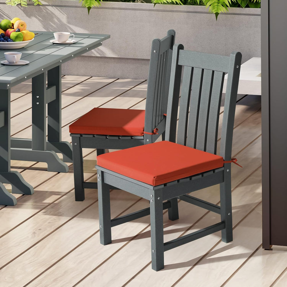 WestinTrends Solace Outdoor Patio Kitchen Dining Chair Square Seat Cushions S...