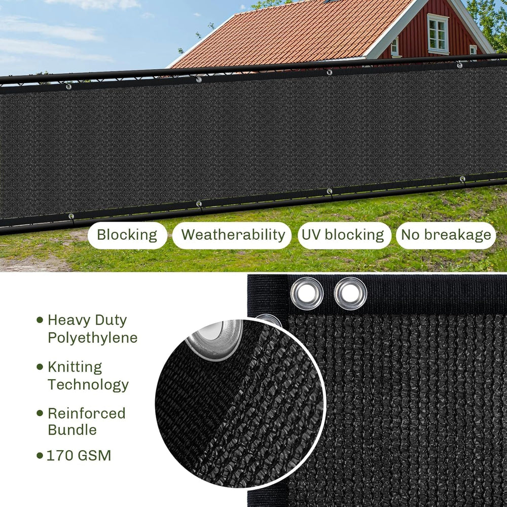 Privacy Screen Fence, TOTU 4ft x 50ft Heavy Duty 170 Shade Net Cover, for Wal...