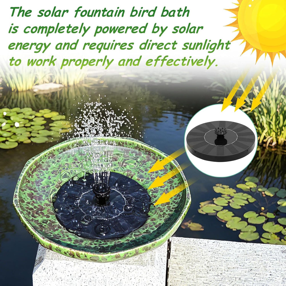 11.6" Solar Ceramic Bird Bath Fountain,Birdbaths for Outside