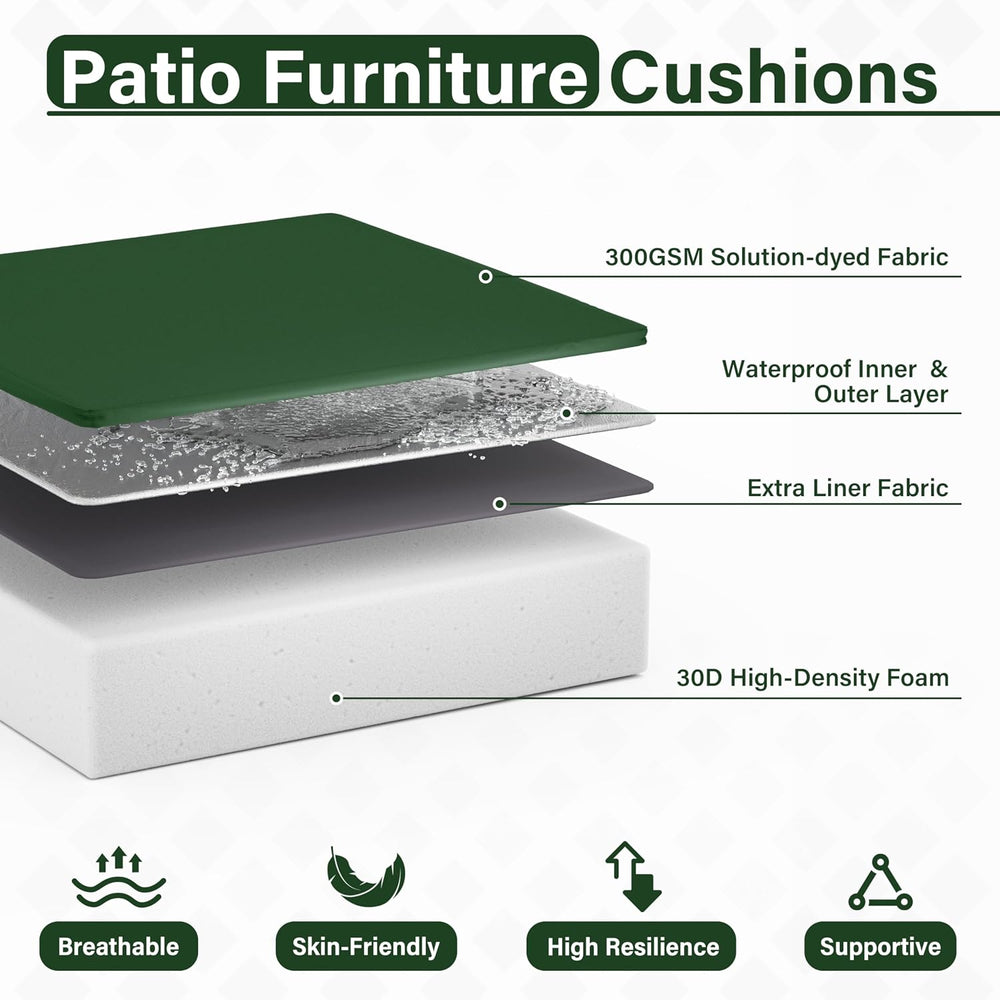 Patio Chair Cushions 22 x 22 x 4 Inch Waterproof Outdoor Seat Cushions for Pa...