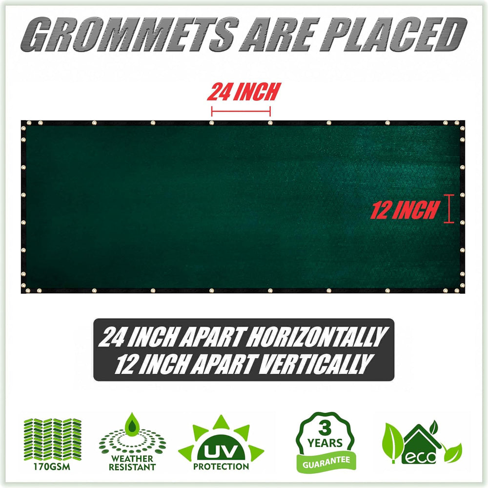 Colour Tree 5' x 75' Green Fence Privacy Screen, 90% Blockage Windscreen