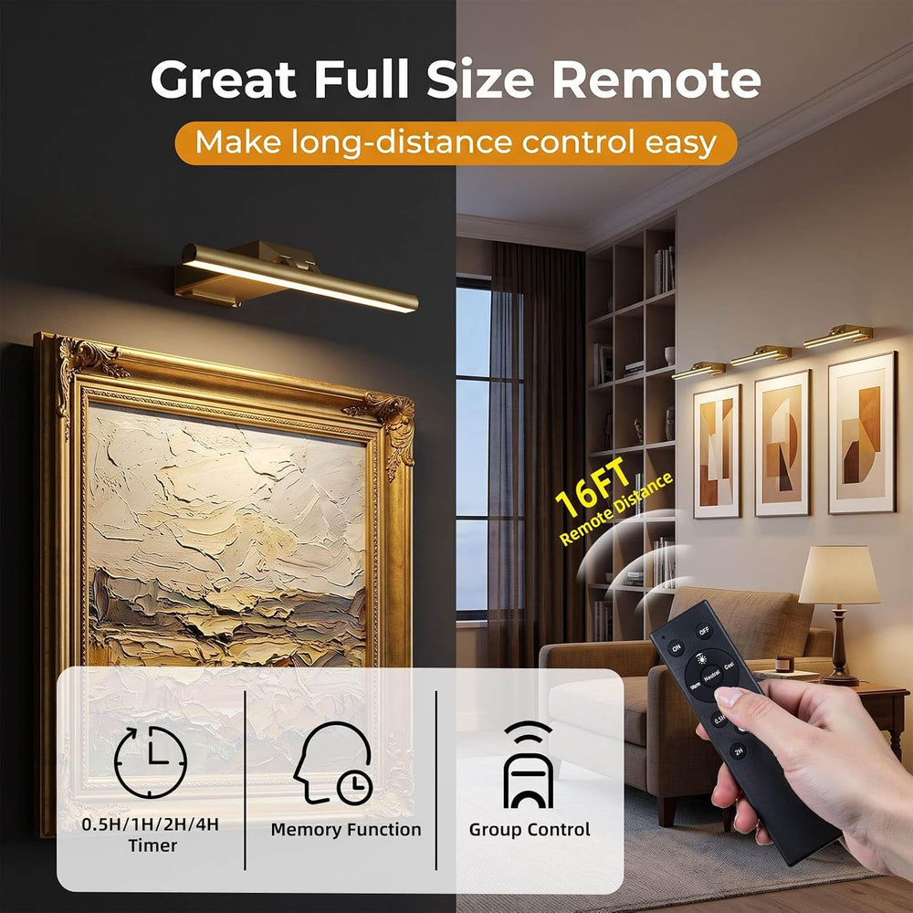 16" Picture Lights for Wall - 10000mAh Rechargeable Art Light