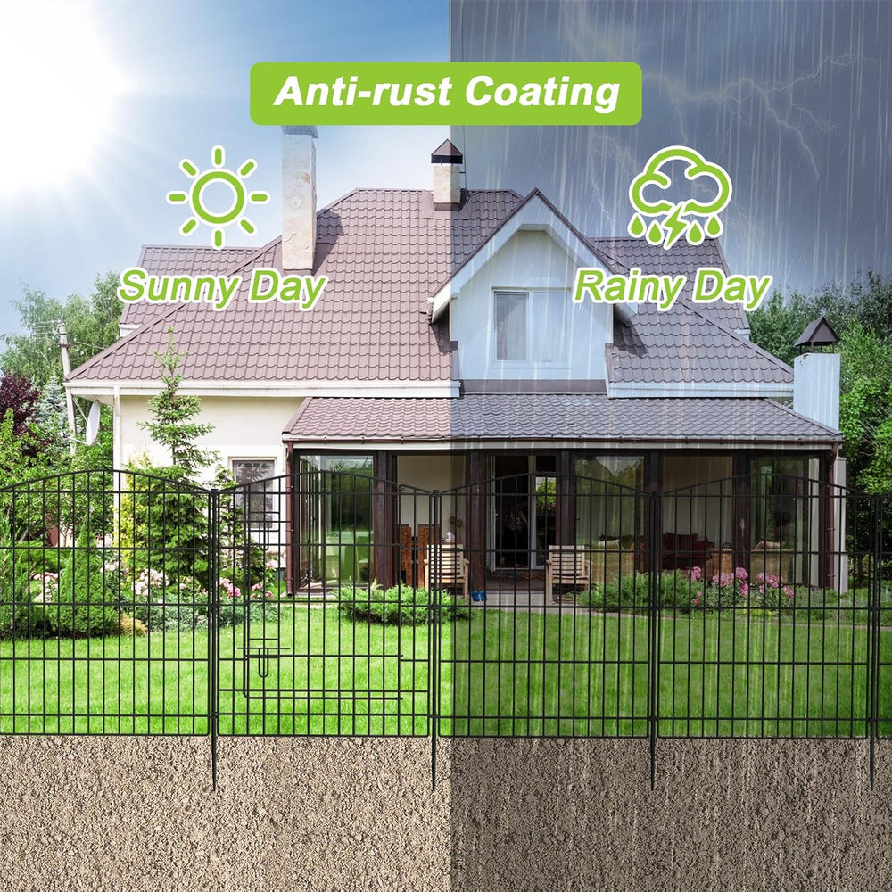 INJOPEXI Garden Fence 12 Panels 23.6ft (L)×30in (H) Decorative Garden Fences ...