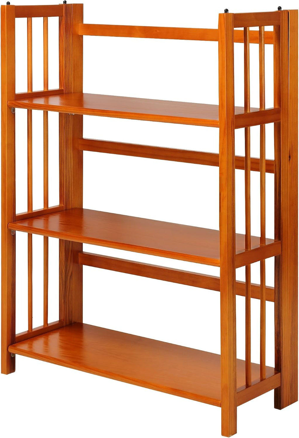 Casual Home 3-Shelf 27.5" Wide Folding Stackable Bookcase, Honey Oak (New)