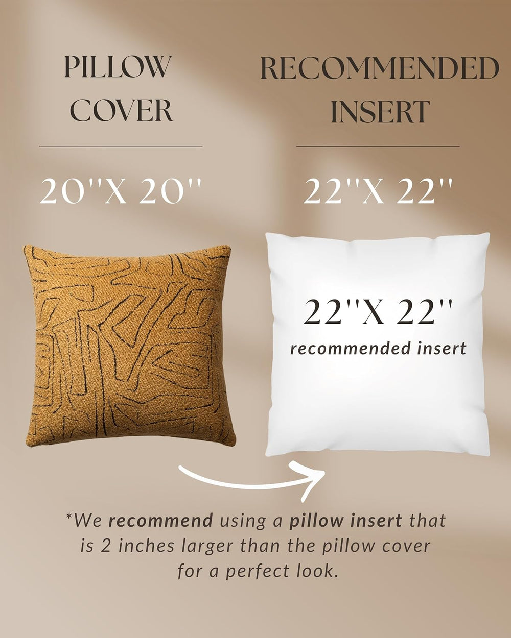 Throw Pillow Covers, Pack of 1, Amorf, Mustard, 20"x20"