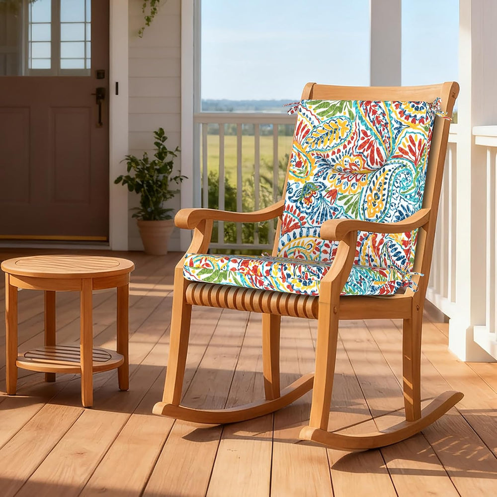 DYTXIII Outdoor High Back Chair Cushions Set of 2, 44x20 in Water Repellent P...