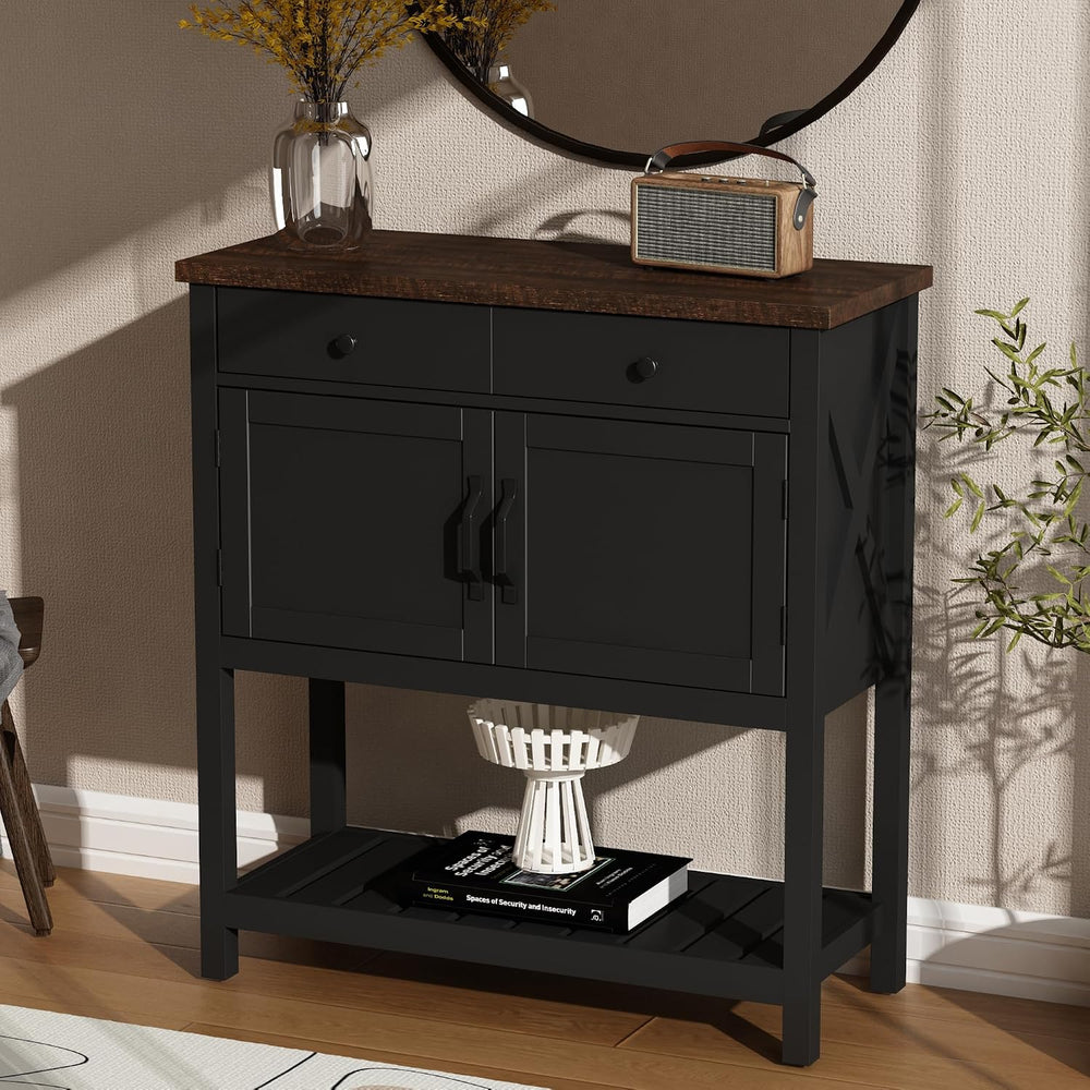 ChooChoo Farmhouse Console Table, 33.5" W Entryway Cabinet with Drawer