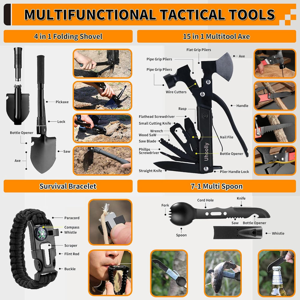 Survival Kit, Gifts for Men Women Teen Boys, 252 pcs Survival Gear and Equipm...