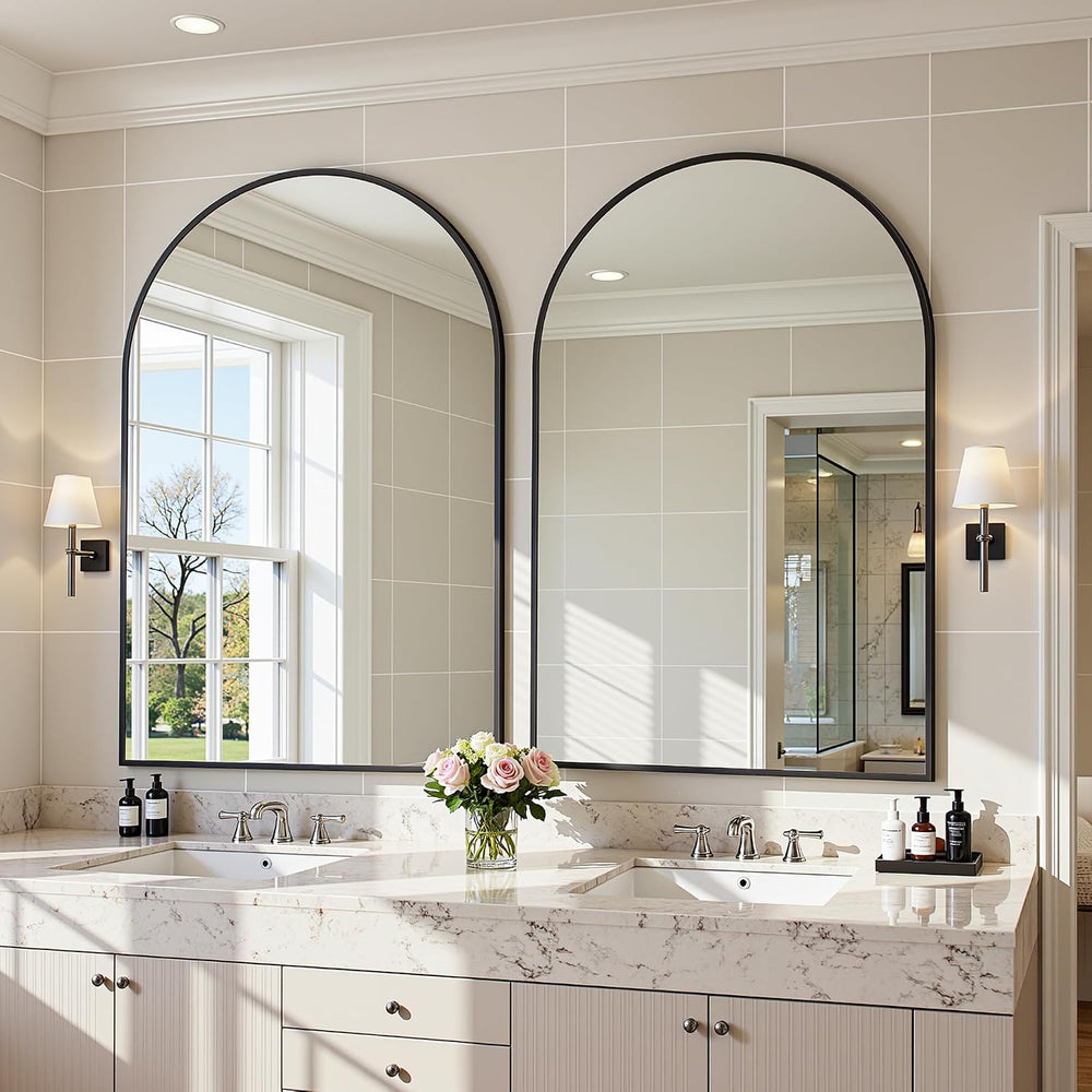 Antok Arched Bathroom Mirror, 20"x30" Wall Mounted Mirror, Vanity M...