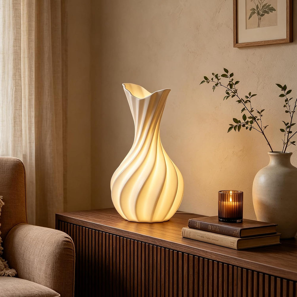Hamucd Modern Ceramic Decorative Table Lamp for Bedroom Living Room-Vela