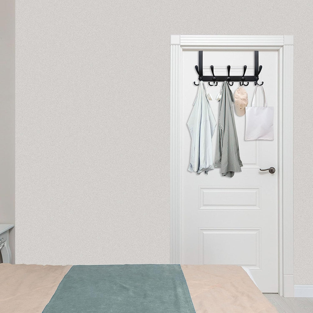 WEBI Over The Door Hook Door Hanger Hook Rack with 5 Tri Hooks for Hanging Co...