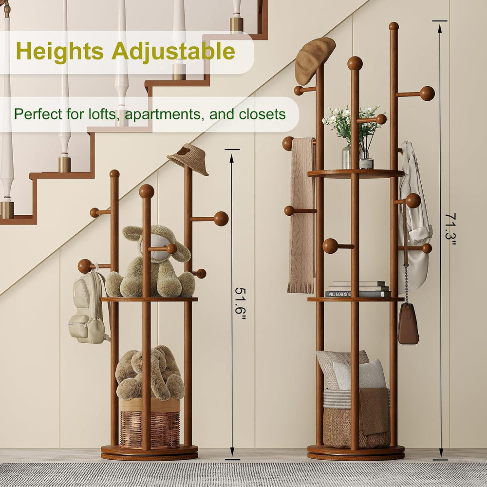 FROMJBEST Coat Rack Freestanding, Coat Tree Entryway, Mid-Century, Walnut