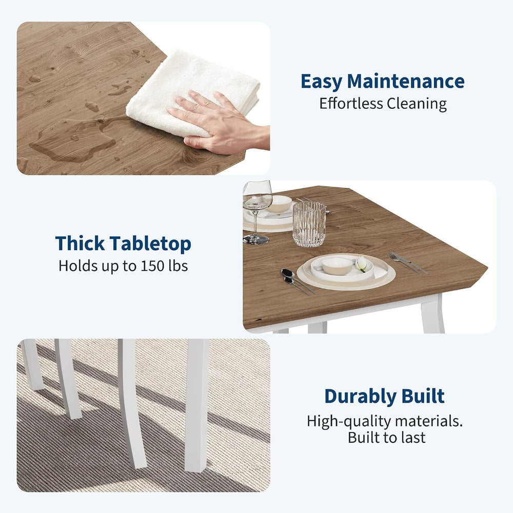 Garvee 3 Piece Dining Table Set for 2, Farmhouse Kitchen Table and Chair, Met...