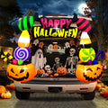Kalolary 6FT Height Halloween Inflatables Trunk or Treat Car Decorations, Candy Pumpkin Arch Blow up Decorations with Built-in LED Lights Up for Halloween Party Lawn Yard SUV Car Luggage Decor