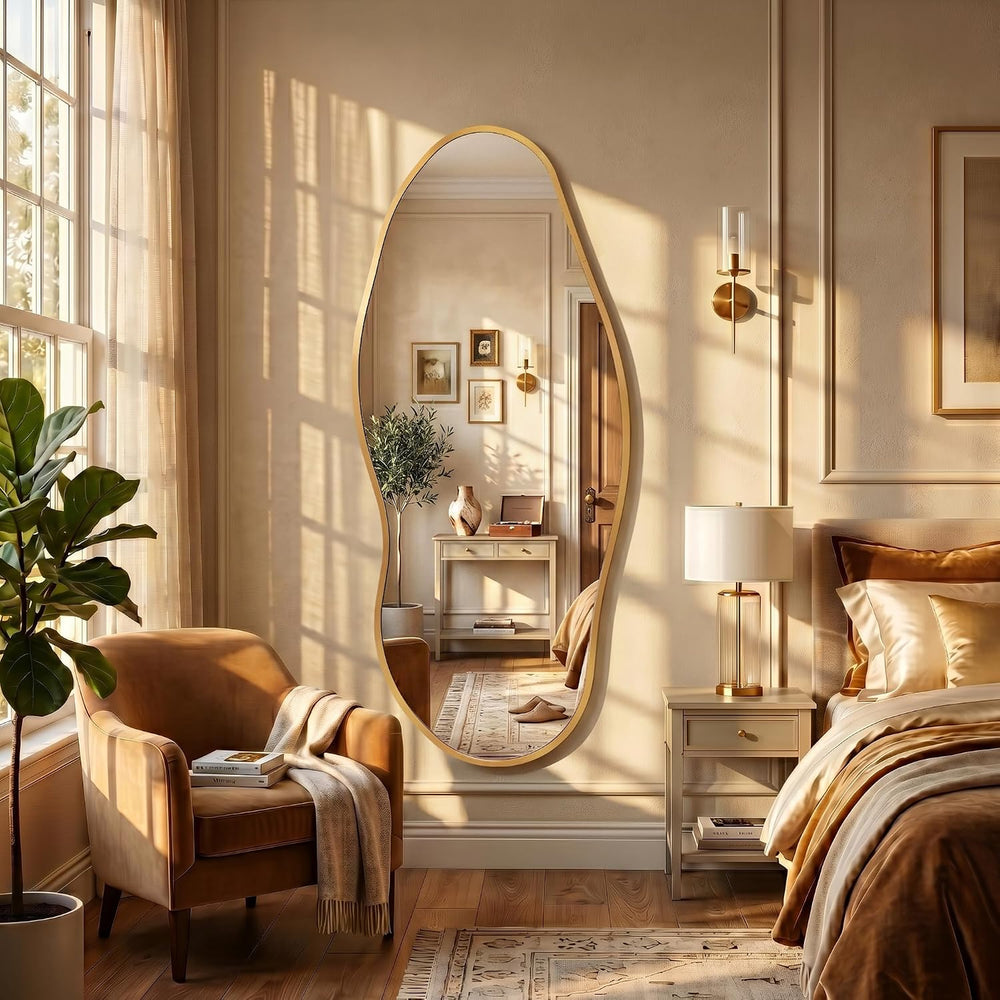 Irregular Full Length Mirror -Gold Mirrors for Wall Home Decor 55"x 23&q...