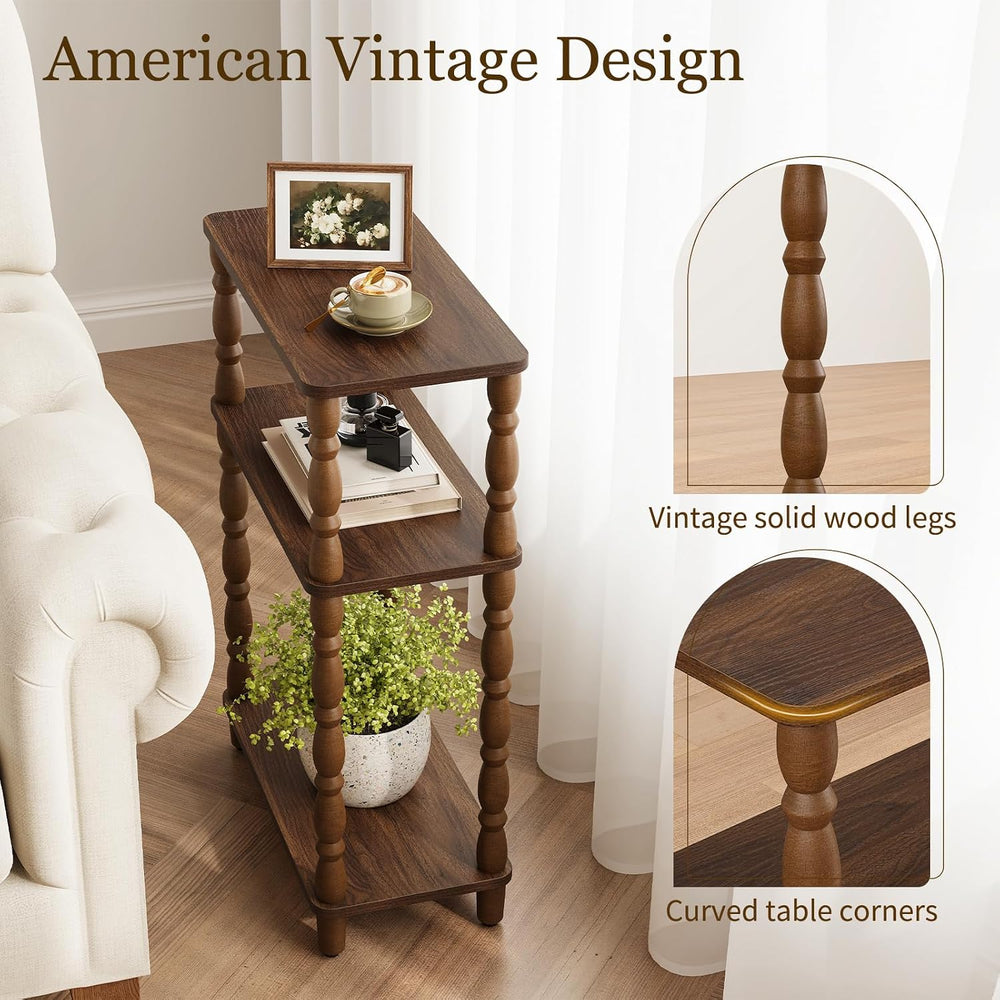 Yoobure Narrow Side Table - Small End Table with Storage, Skinny End Tables