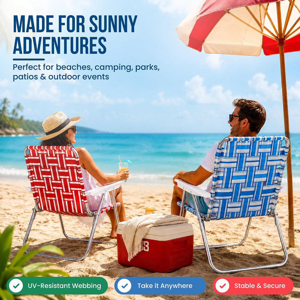 Lawn Chair USA Folding Aluminum Outdoor Patio Lawn Chair | Heavy-Duty Webbed ...