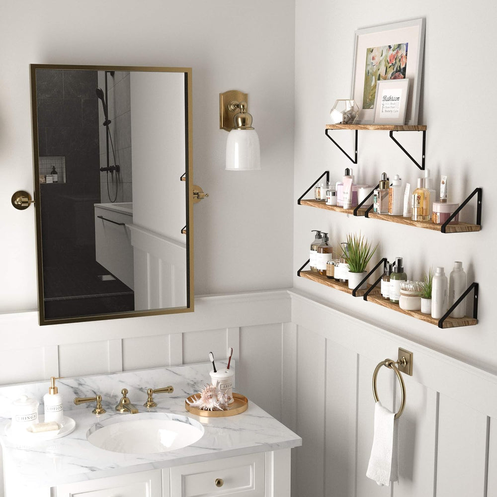 Wallniture Ponza 17'' x 4.5'' Floating Wall Shelf Bathroom, S...
