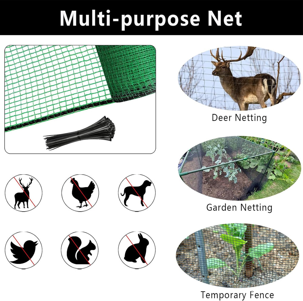 POYEE Deer Fence Netting 4x100ft Plastic Mesh Netting for Garden Protection