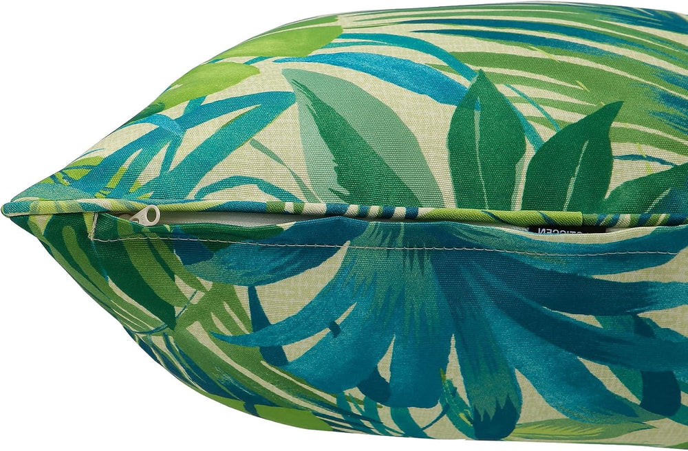 Outdoor Throw Pillow with Insert 18x18 Inch, Set of 2, Piping Edge Waterproof...