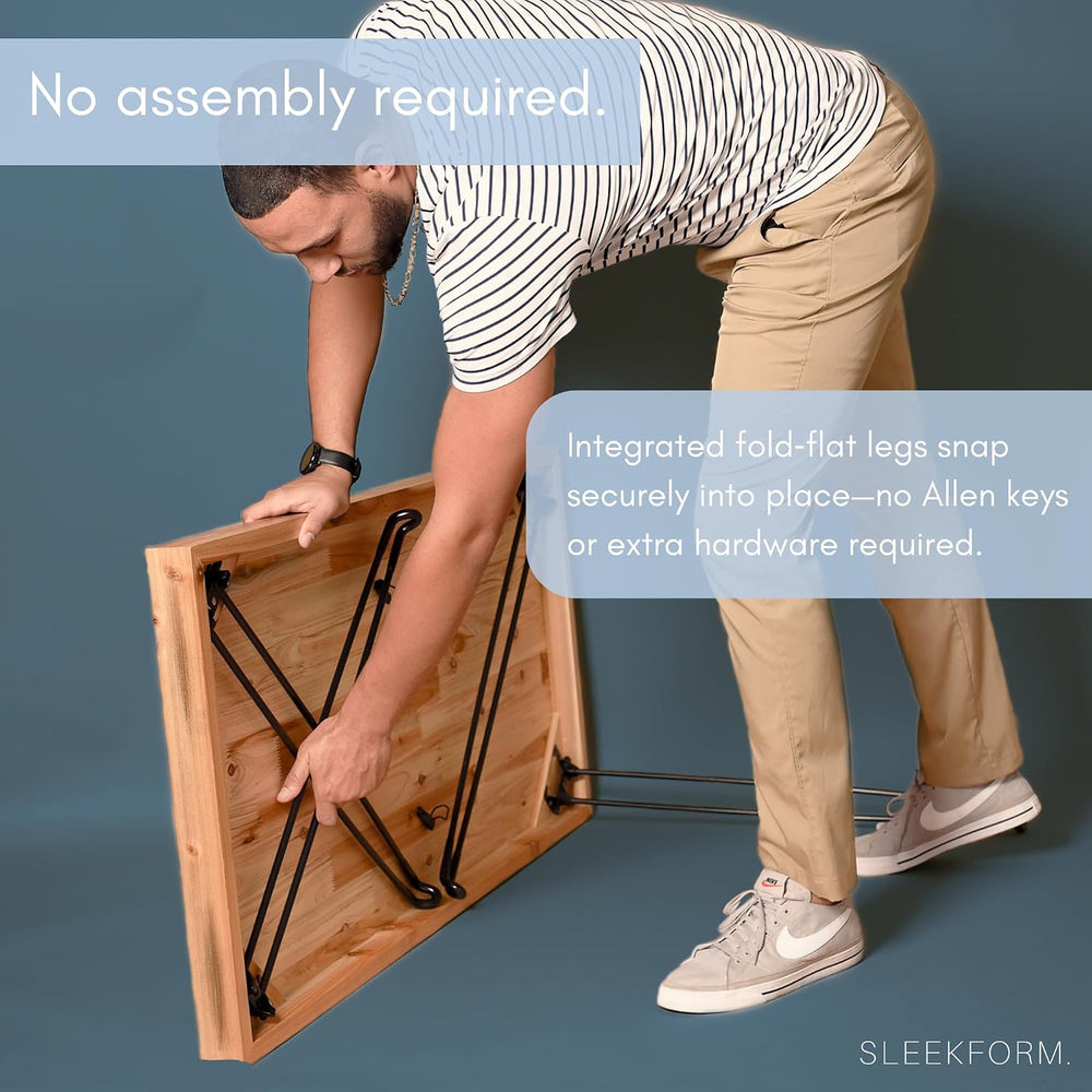 Sleekform The Portland Folding Table - Lightweight Portable Wood Desk