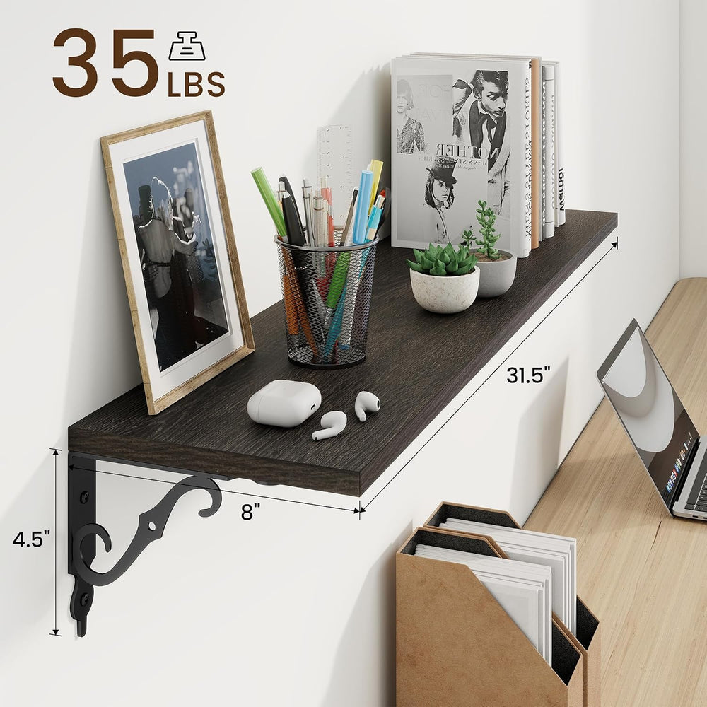 RICHFOCUS Floating Shelves for Wall Decor, 31.5W x 8D Shelves Set of 2, 8&quo...