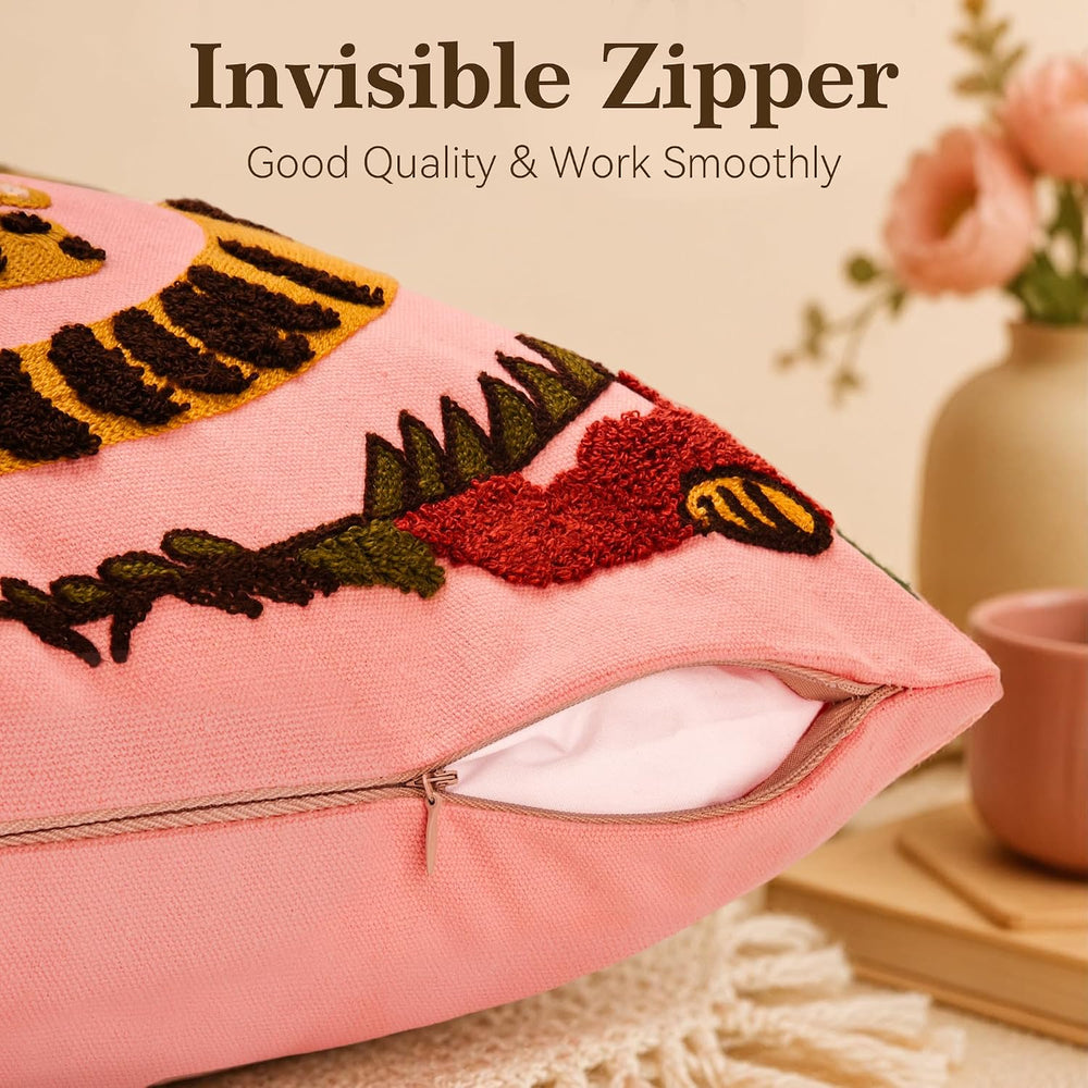 Embroidered Tiger Throw Pillow 20 x 20 Inch