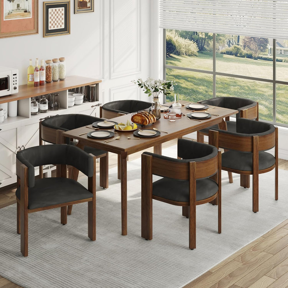 Squireewo Barrel Dining Chairs Set of 6, Modern Dining Room Chairs with Curve...