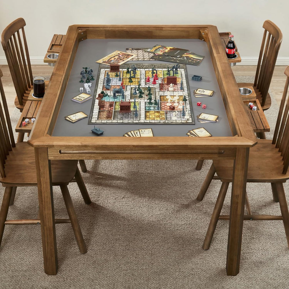 Board Game Table with Removable Table Top, Seats 4 to 6 Players with 57in x 3...