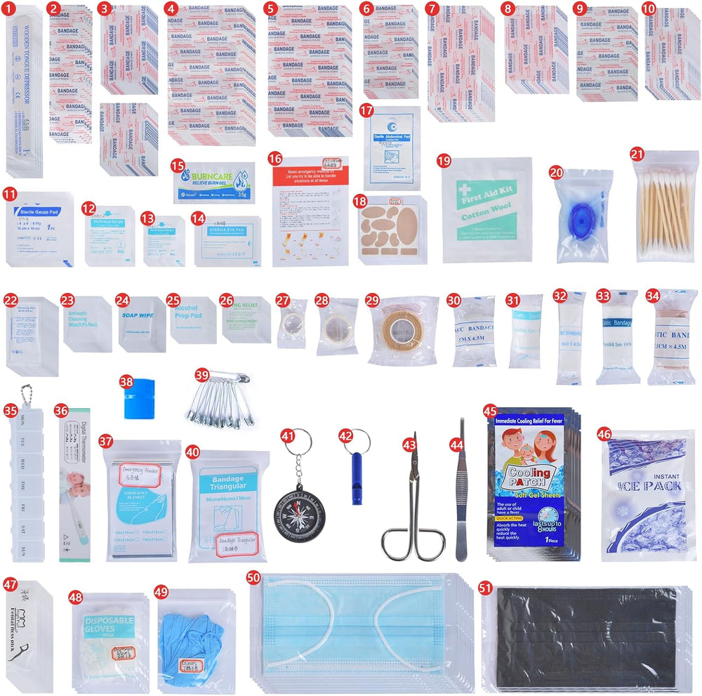 450 Piece Premium First Aid Kit, Water-Resistant Emergency Medical Kit with M...