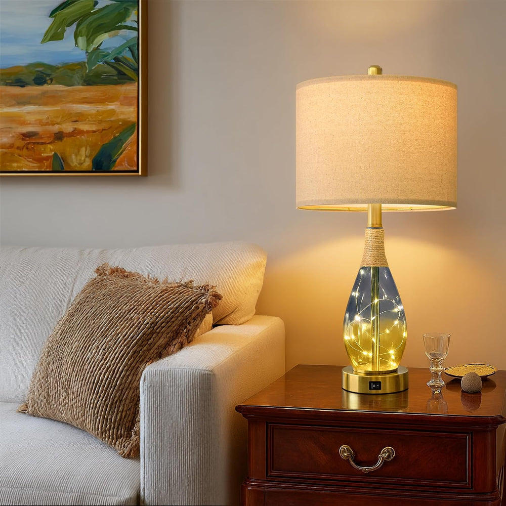 OYEARS 23" Table Lamps for Living Room Set of 2,Bedside Lamps for Night ...
