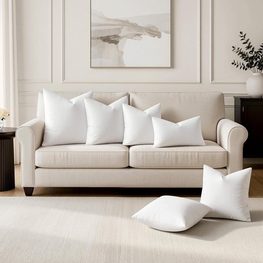 MIULEE 22x22 Pillow Inserts, Premium Feather and Down Pillows Pack of 4