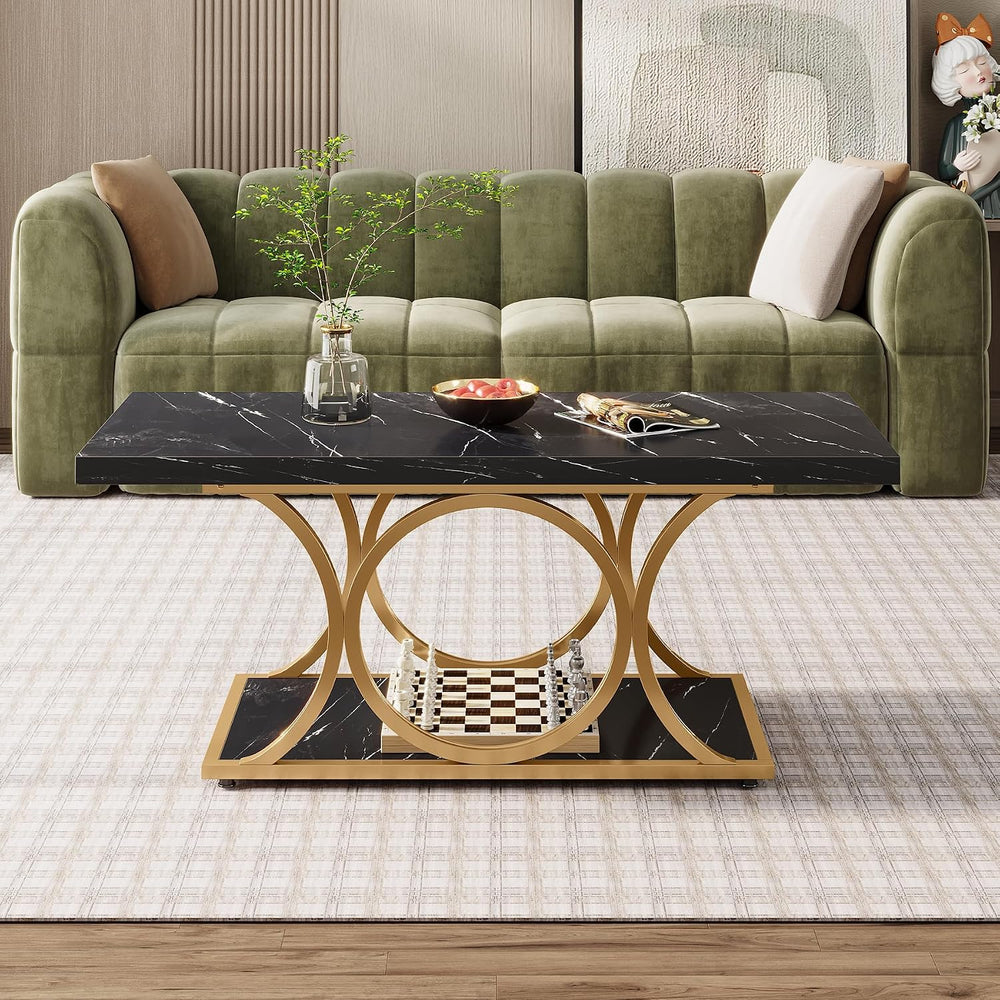 Tribesigns Rectangle Coffee Table, 47.24-inch Modern Coffee Tables for Living...