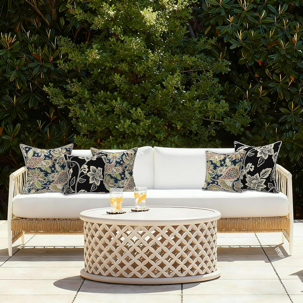 LVTXIII Set of 2 Patio Throw Pillows 16"x16" Fade Resistant Outdoor...